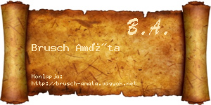 Brusch Amáta névjegykártya